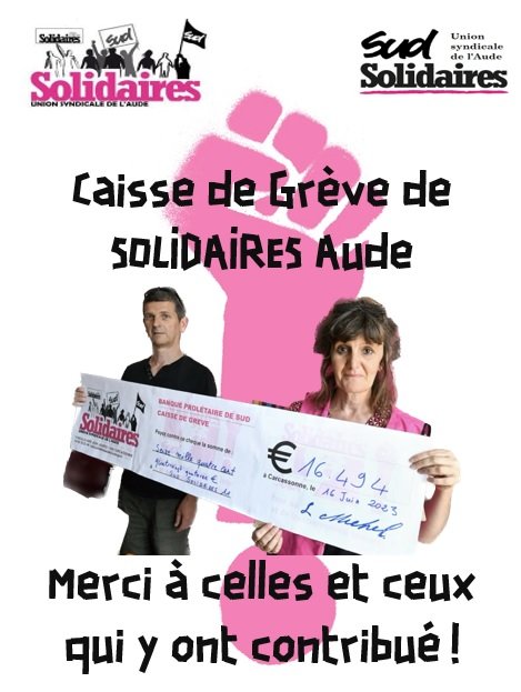 16 JUIN caisse de grève affichette