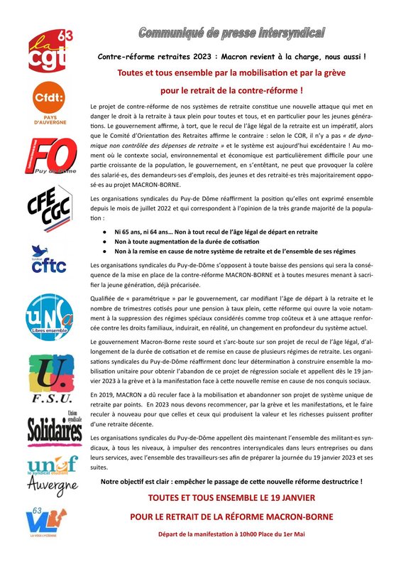 230119 - Communiqué de presse intersyndical-1