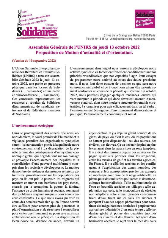 AG 2022 Projet de Motion - N° 3