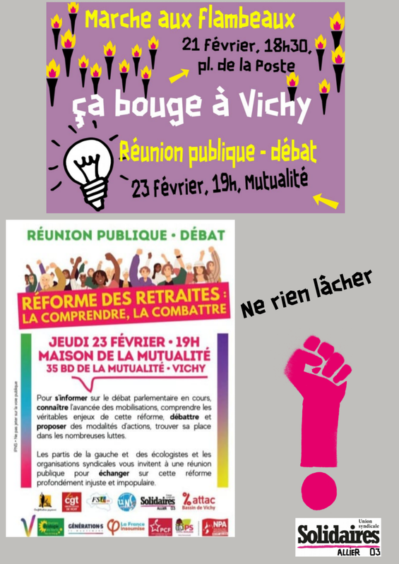 AfficheManifFlambeauxEtMeetingVichyFévrier2023