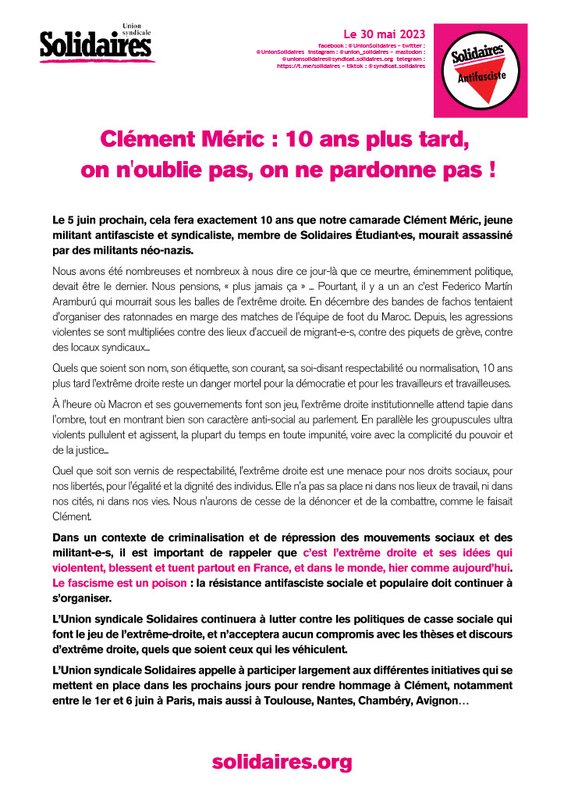 CP  - Cl├®ment M├®ric - 10 ans plus tard, on n'oublie pas1024_1