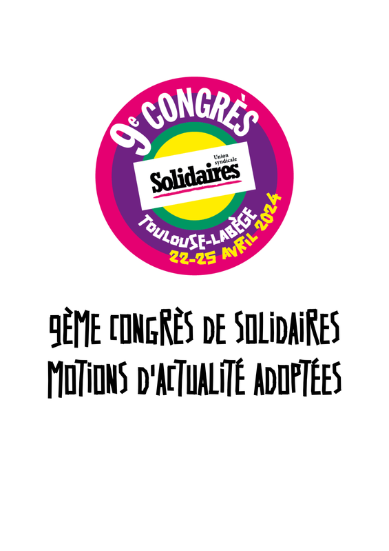 Motion d'actualité congrès