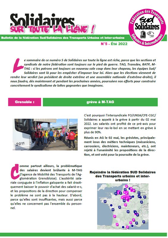 numéro 5 du bulletin d'informations des transports urbains et interurbains