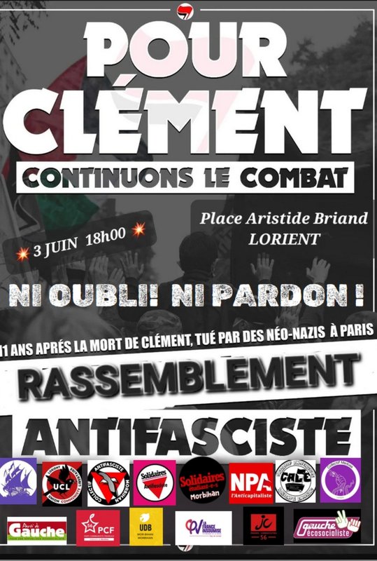 LORIENT - Pour Clément - Ni Oubli! Ni Pardon!