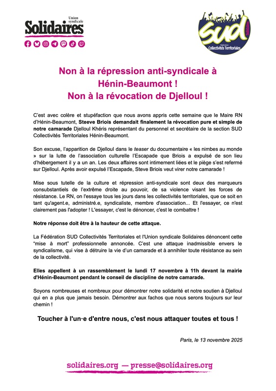 contre la révocation de Djelloul-1