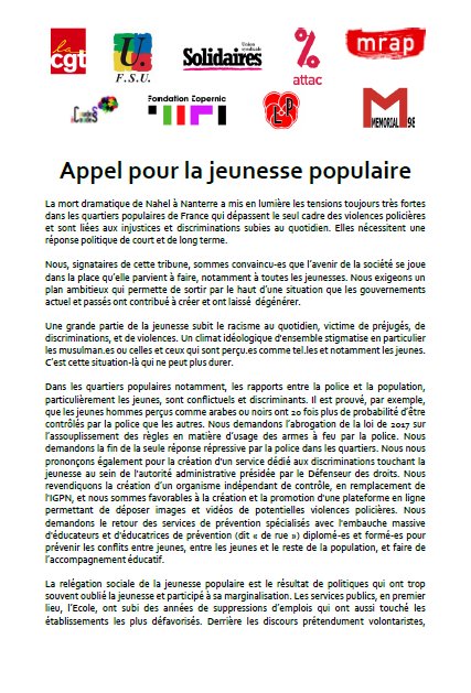 image appel jeunesse populaire