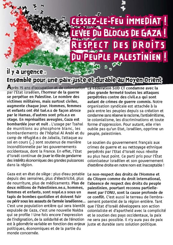 Cessez-le-feu immédiat ! levée du blocus de gaza ! respect des droit s du peuple palestinien !le feu à Gaza SUD CT_Page_1