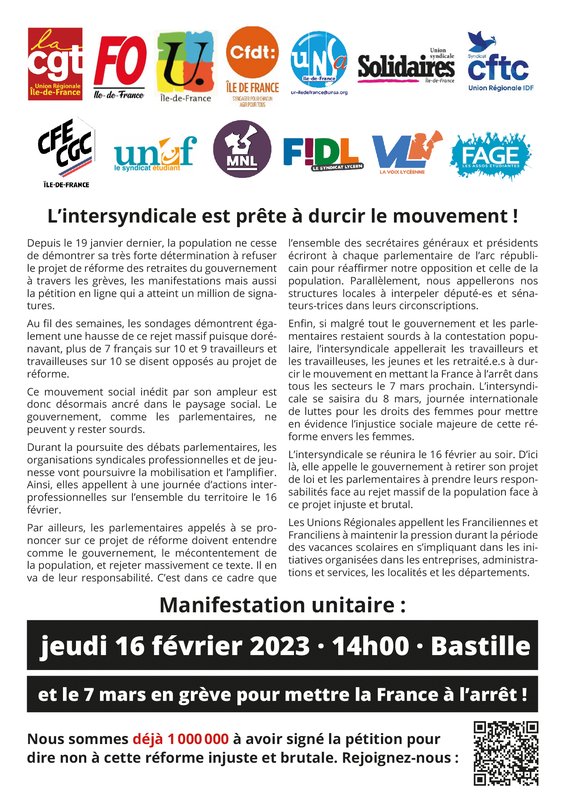 L’intersyndicale est prête à durcir le mouvement !